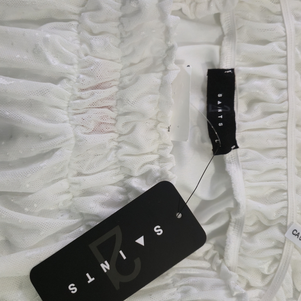 Chic White Ruffled Mini Skirt - Picture 4 of 6